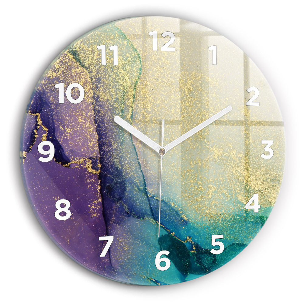 Horloge ronde en verre Abstraction de couleur