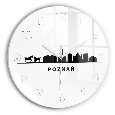 Horloge ronde Graphique de la ligne d'horizon de Poznan