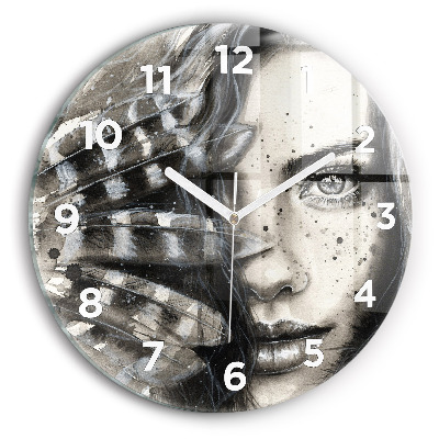 Horloge ronde murale Portrait peint