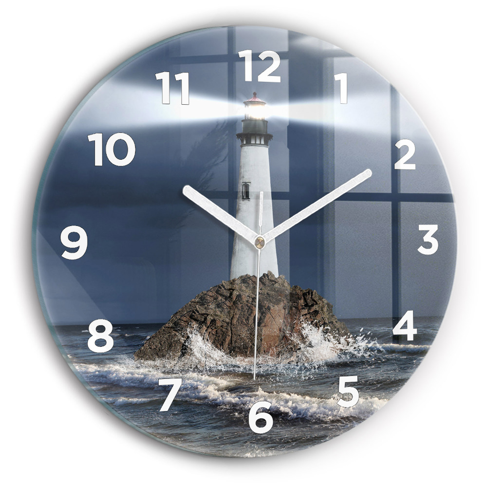 Horloge ronde en verre Phare