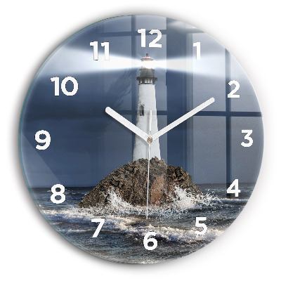 Horloge ronde en verre Phare