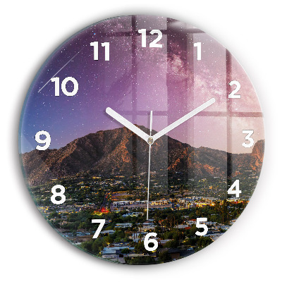 Horloge ronde murale Paysage de montagne