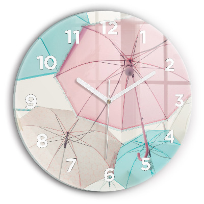 Pendule murale ronde Parapluies pastel