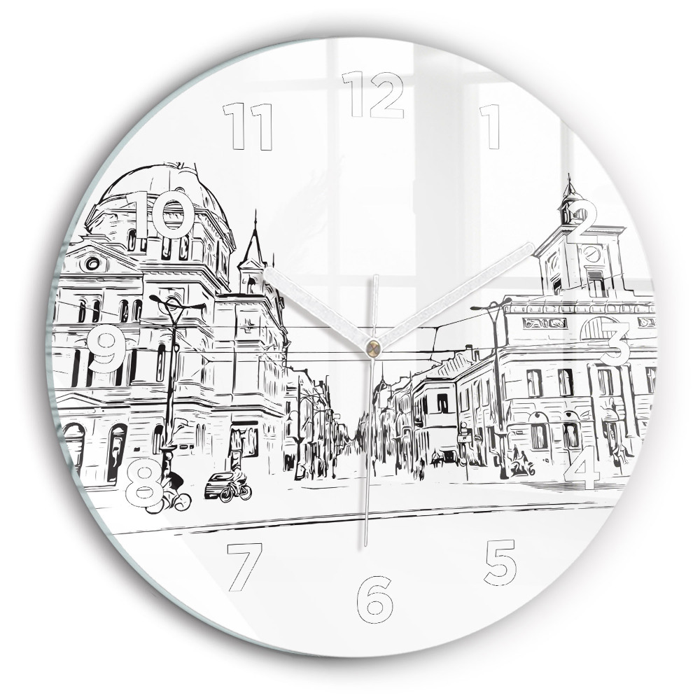 Horloge ronde murale Illustration de la ville de Poznan