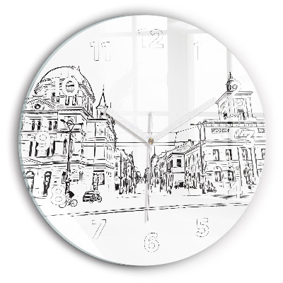 Horloge ronde murale Illustration de la ville de Poznan