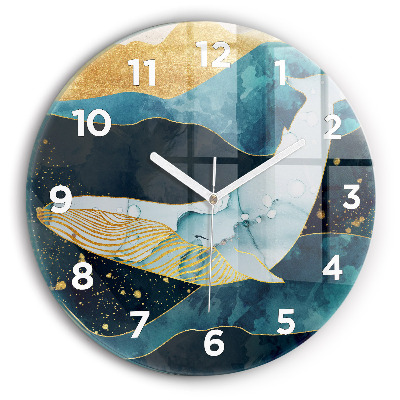 Horloge ronde Baleine abstraite