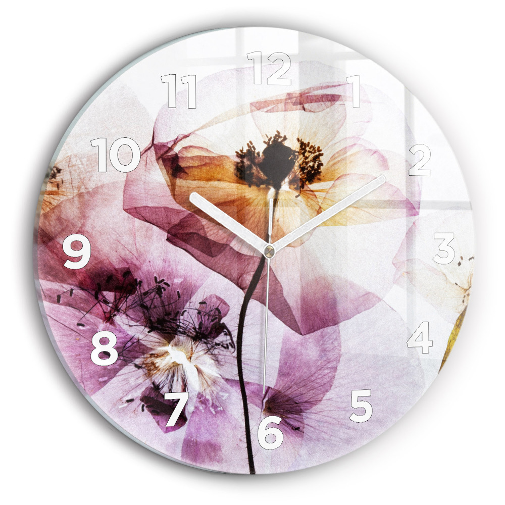 Horloge ronde Fleurs de pavot sèches