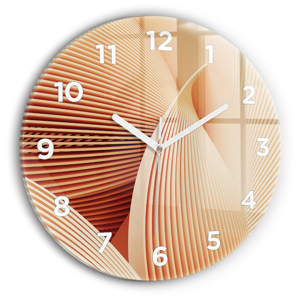 Horloge ronde en verre Motif abstrait de vagues