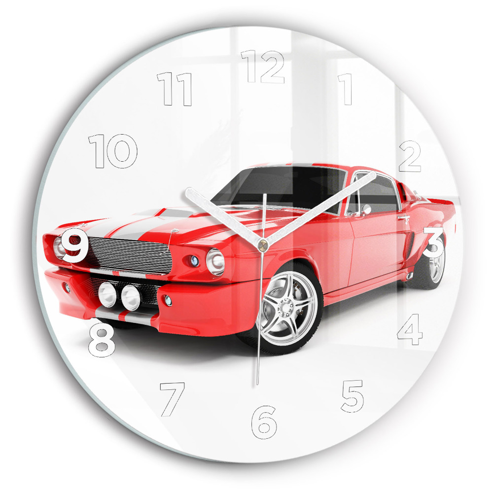 Horloge ronde en verre Voiture de sport