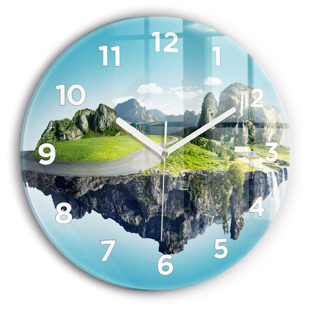 Horloge ronde en verre Île volante