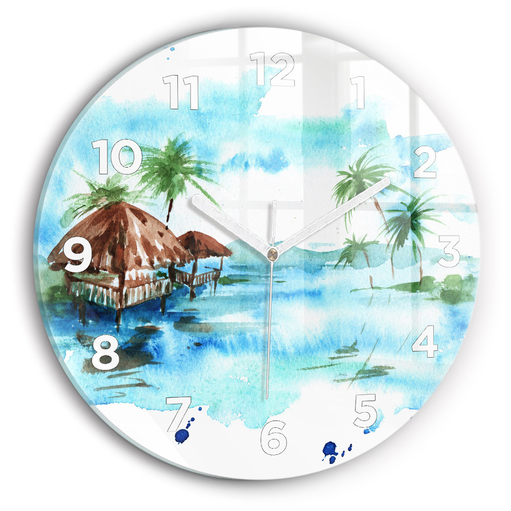 Horloge ronde en verre Image île déserte