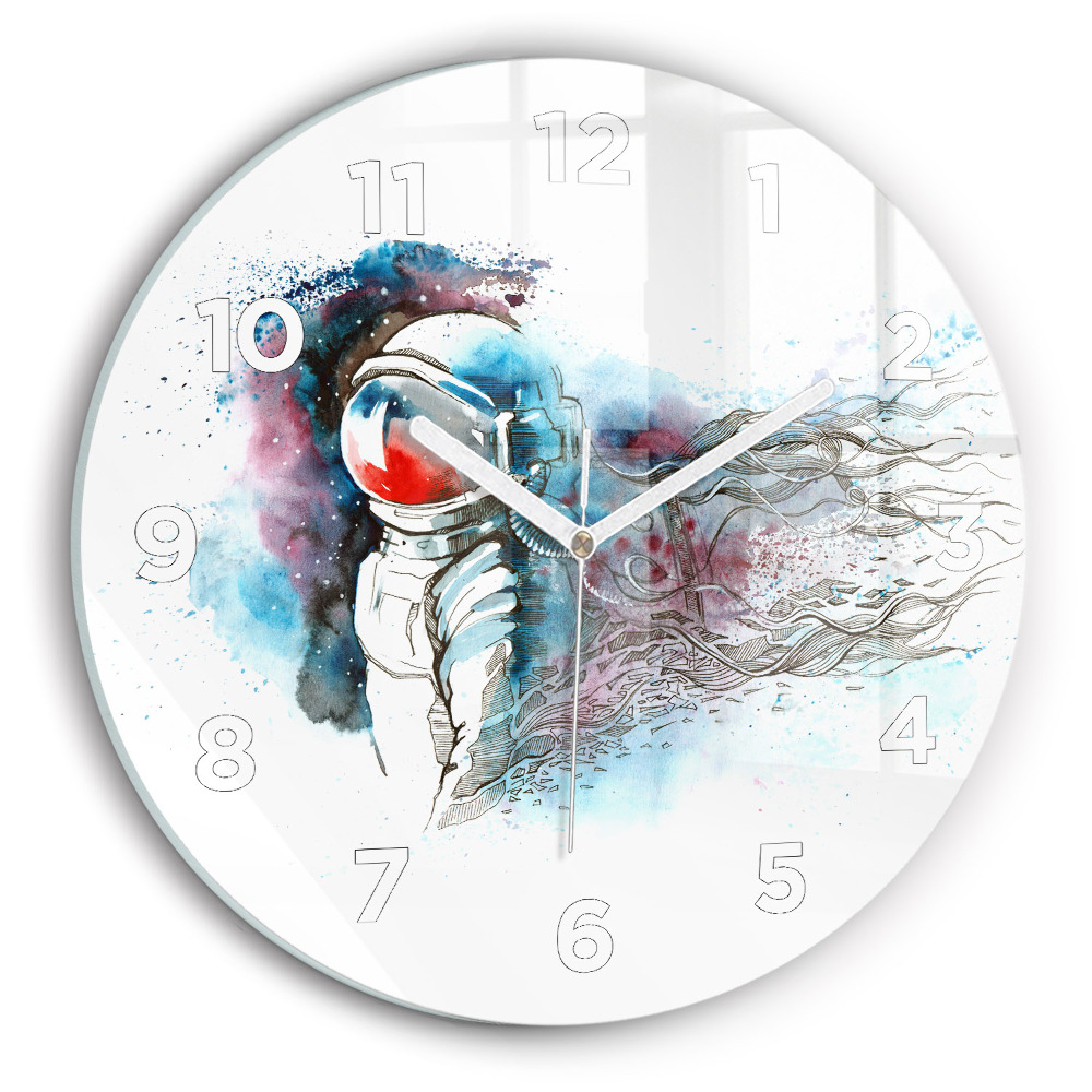 Horloge ronde murale Astronaute abstrait