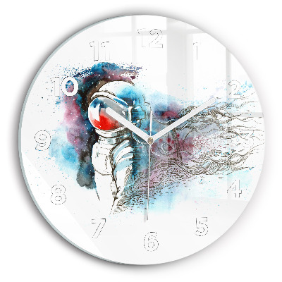 Horloge ronde murale Astronaute abstrait