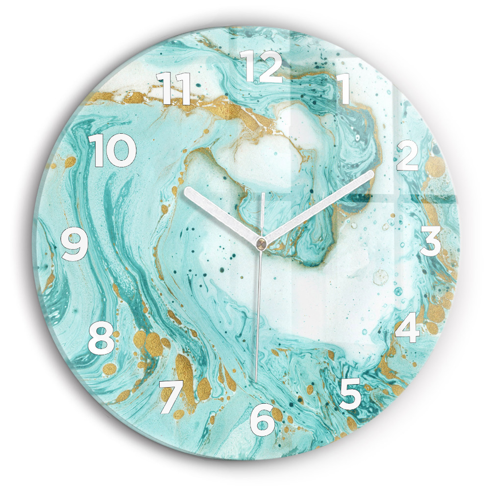 Horloge ronde en verre Texture de marbre