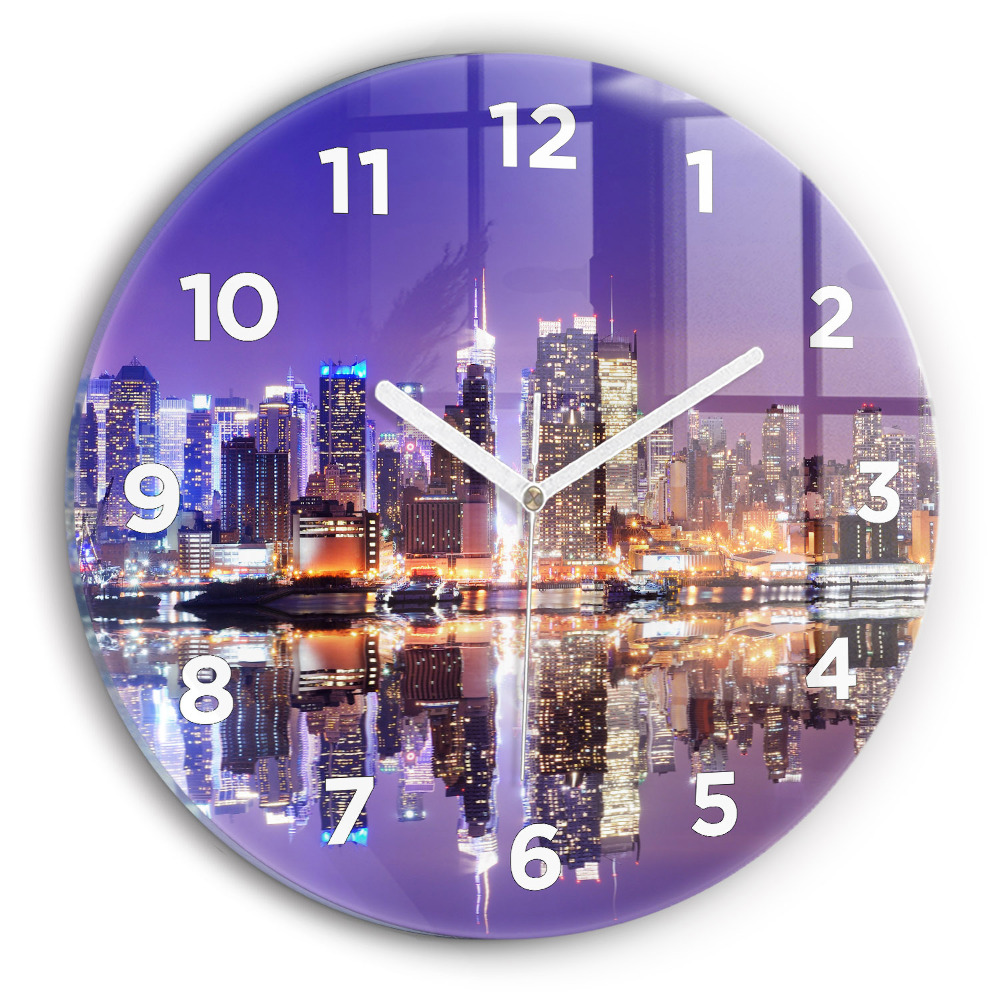 Horloge ronde New York City la nuit