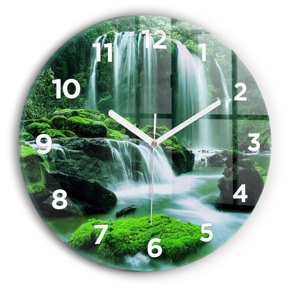 Horloge ronde murale Cascade dans la mousse