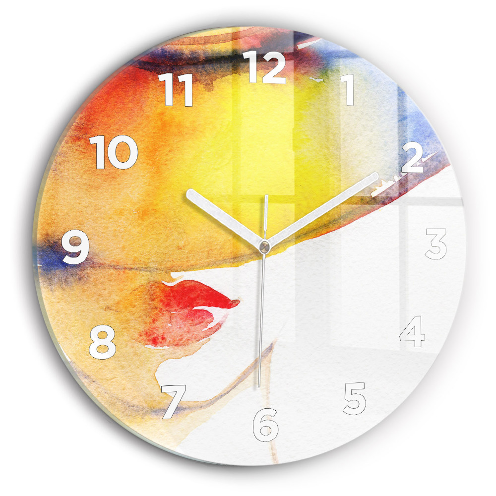 Horloge ronde Femme avec un chapeau