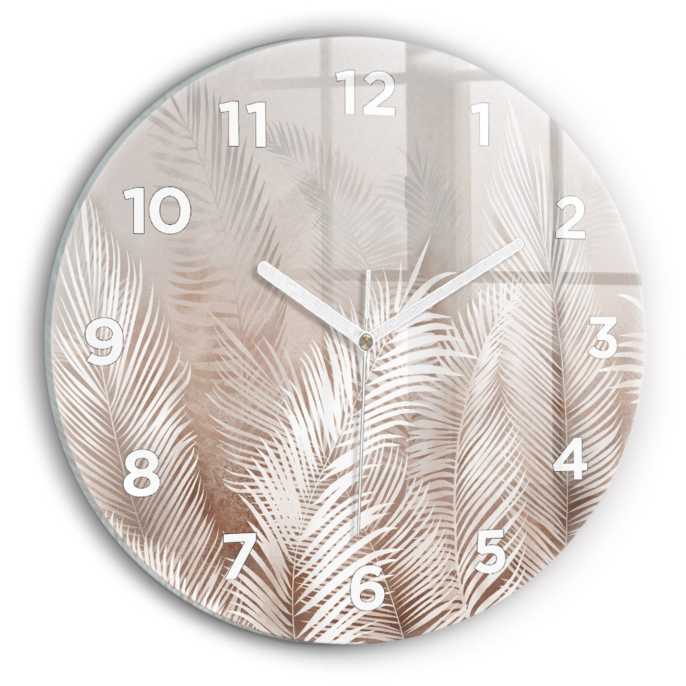 Pendule murale ronde Feuilles tropicales boho