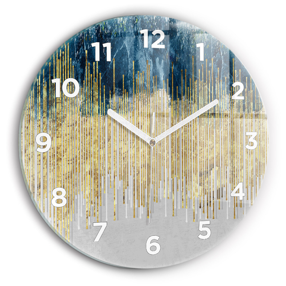 Horloge ronde murale Motif décoratif et or