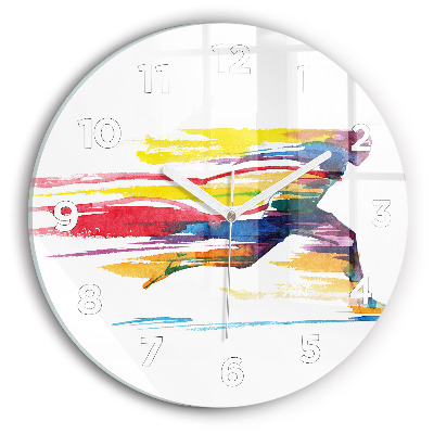 Pendule murale ronde Illustration d'un coureur
