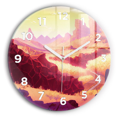 Horloge ronde en verre Désert de l'Arizona
