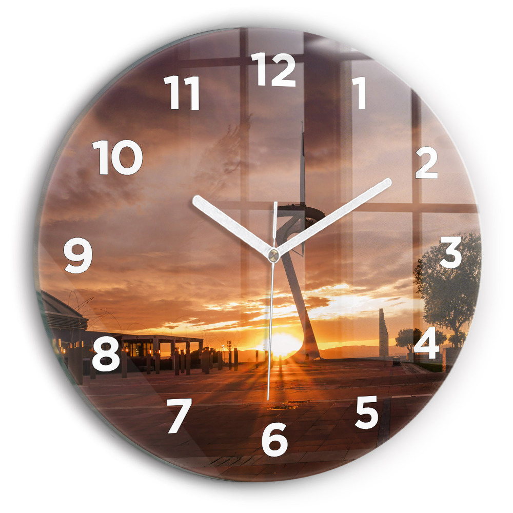 Horloge ronde en verre Parc olympique de Barcelone