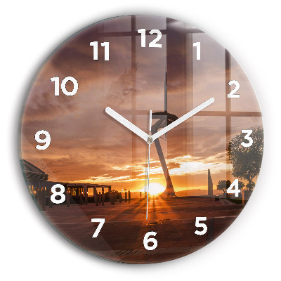 Horloge ronde en verre Parc olympique de Barcelone