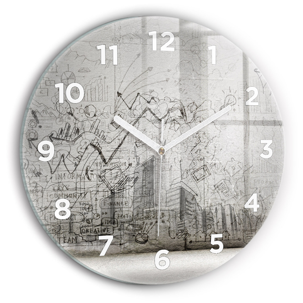Horloge ronde murale Croquis urbain