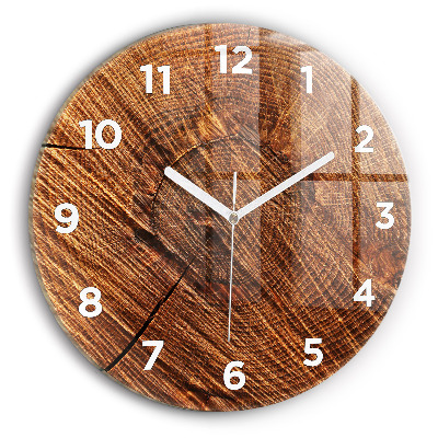 Horloge ronde en verre Bois décoratif