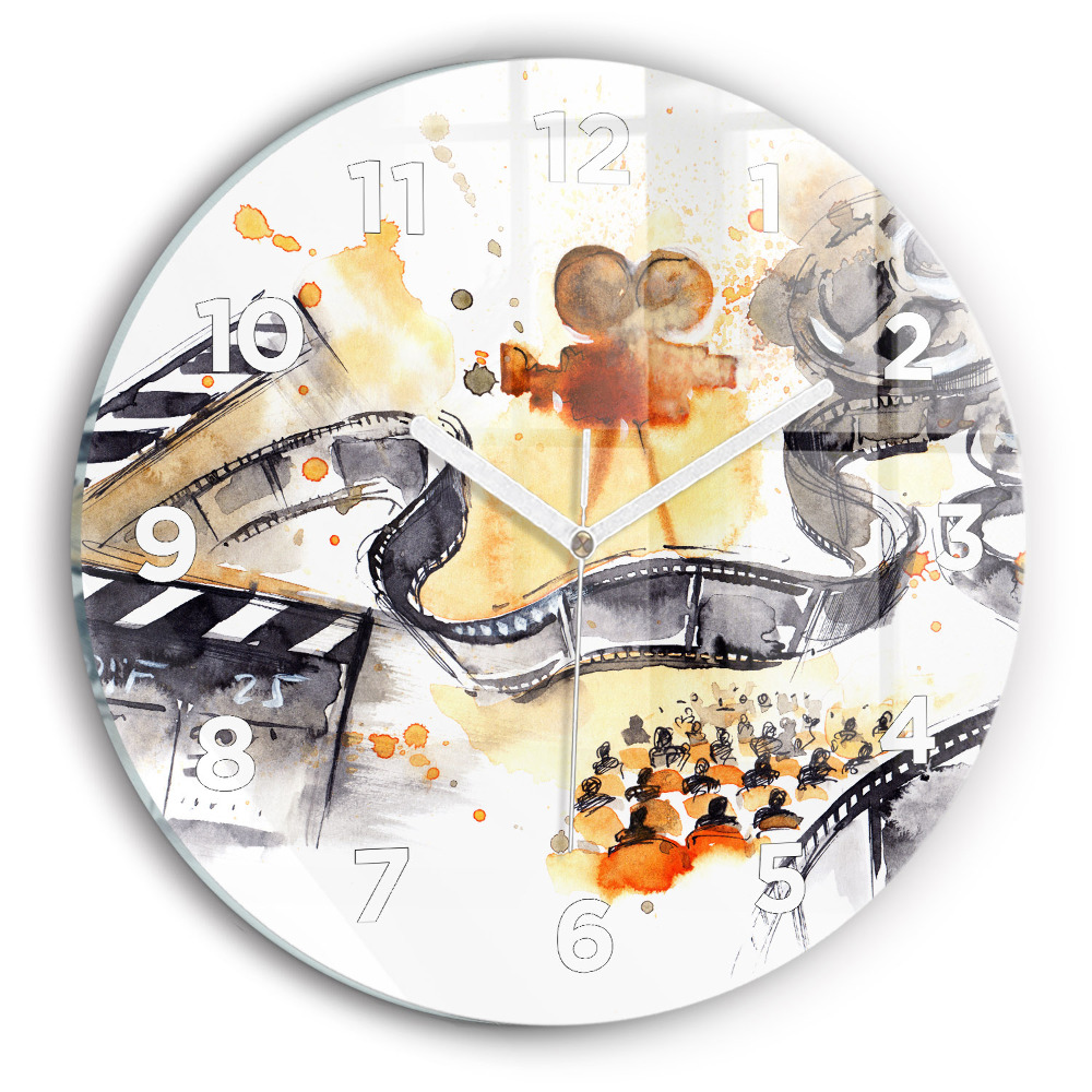 Horloge ronde en verre Caméra de cinéma
