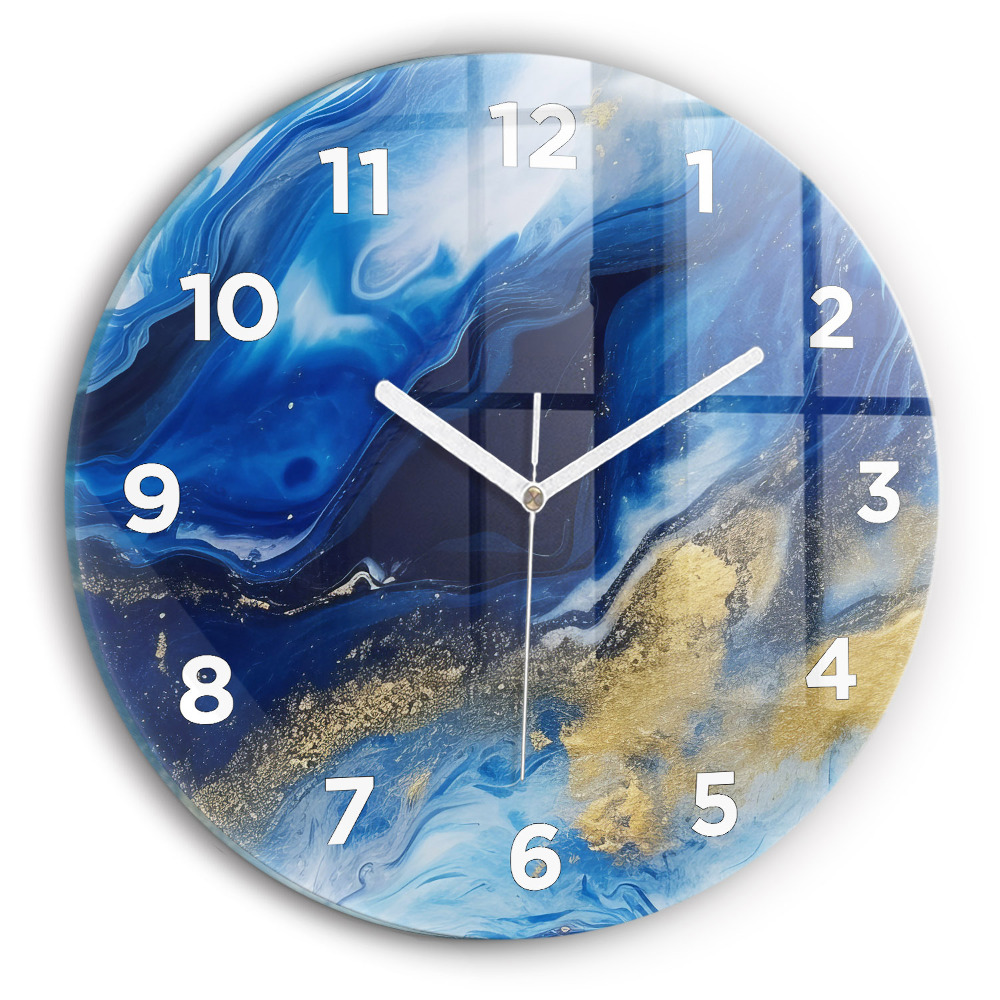Horloge ronde murale Marbre bleu