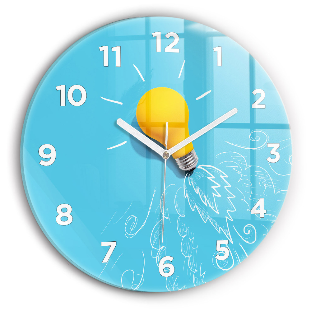 Horloge ronde en verre Dessin d'ampoule