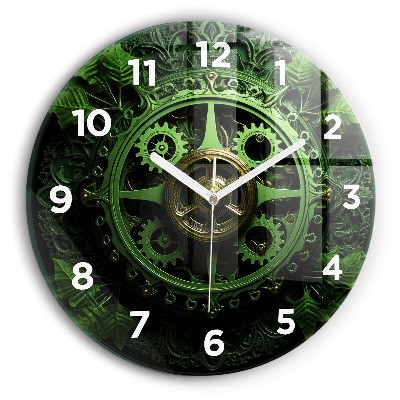 Horloge ronde murale Mécanisme vert