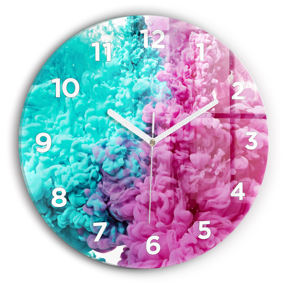 Horloge ronde en verre Art moderne - taches