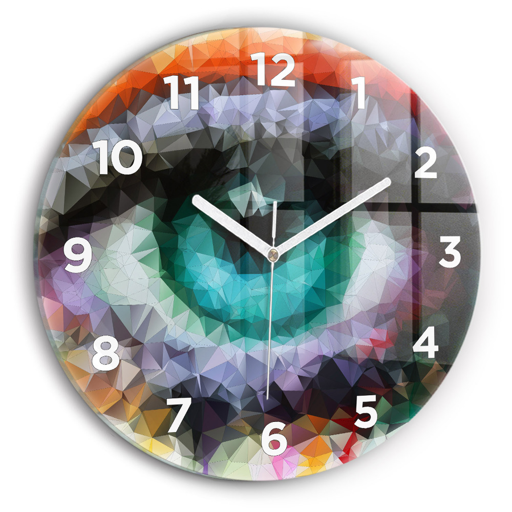 Horloge ronde en verre Œil humain coloré