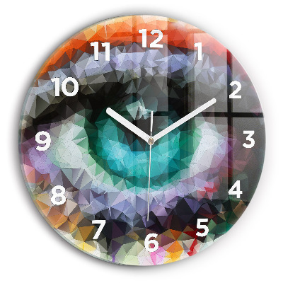 Horloge ronde en verre Œil humain coloré