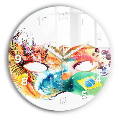 Horloge ronde murale Culture - Drapeau du Brésil