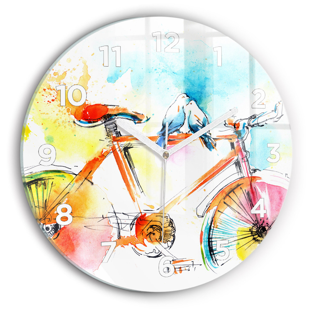 Horloge ronde murale Vélo peint