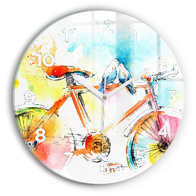 Horloge ronde murale Vélo peint
