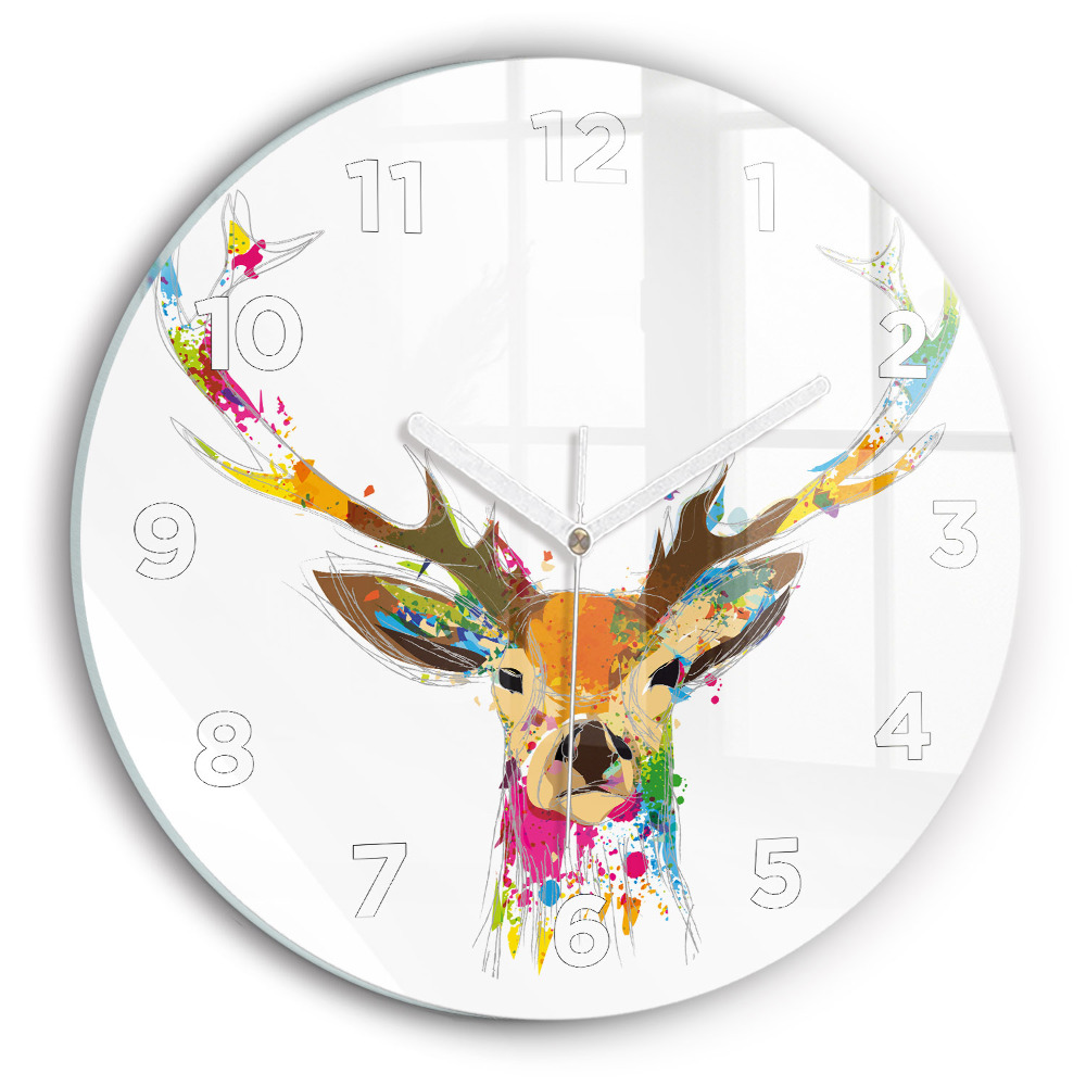 Horloge ronde Tête de cerf