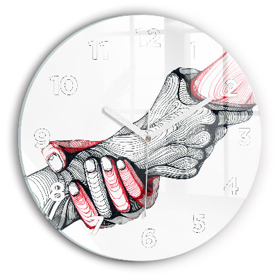 Horloge ronde murale Main dans la main