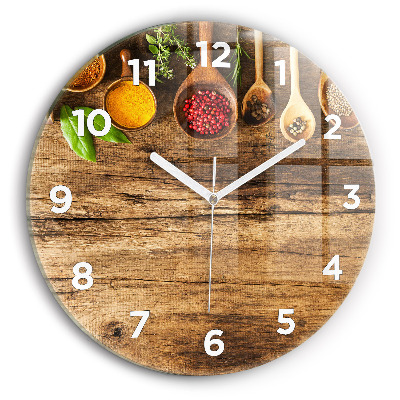 Pendule murale ronde Cuillères d'épices