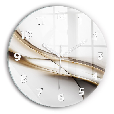 Horloge ronde en verre Lignes abstraites