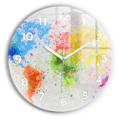 Pendule murale ronde Carte du monde sur papier