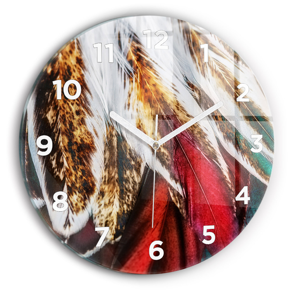 Horloge ronde murale Plumes brun clair d'un oiseau