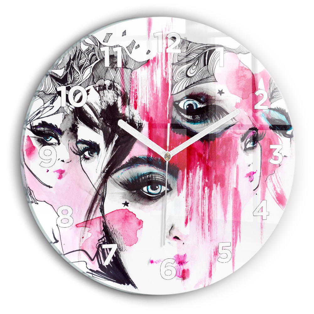 Horloge ronde Abstraction aux multiples visages