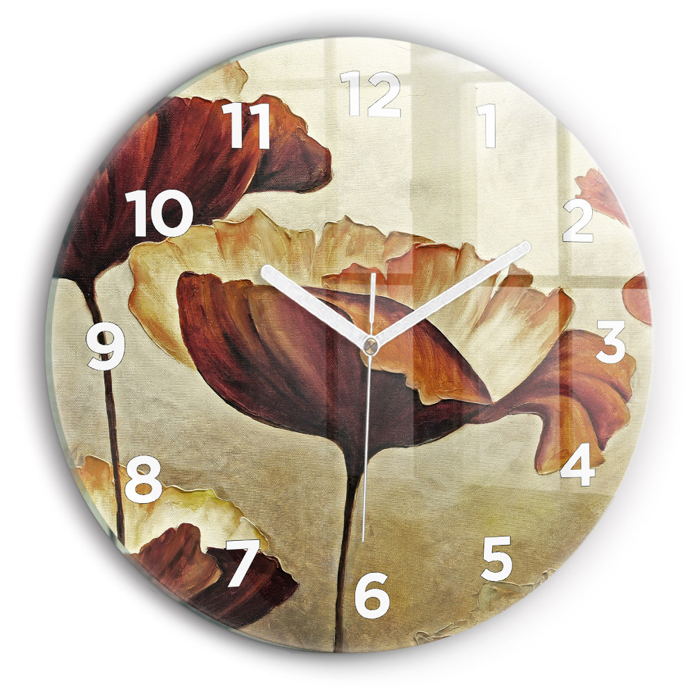 Horloge ronde Coquelicots peints