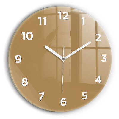 Horloge ronde en verre Beige