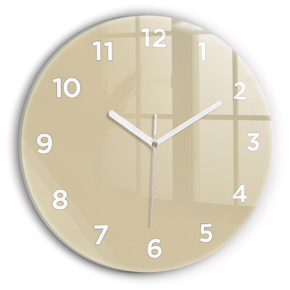 Horloge ronde en verre Beige