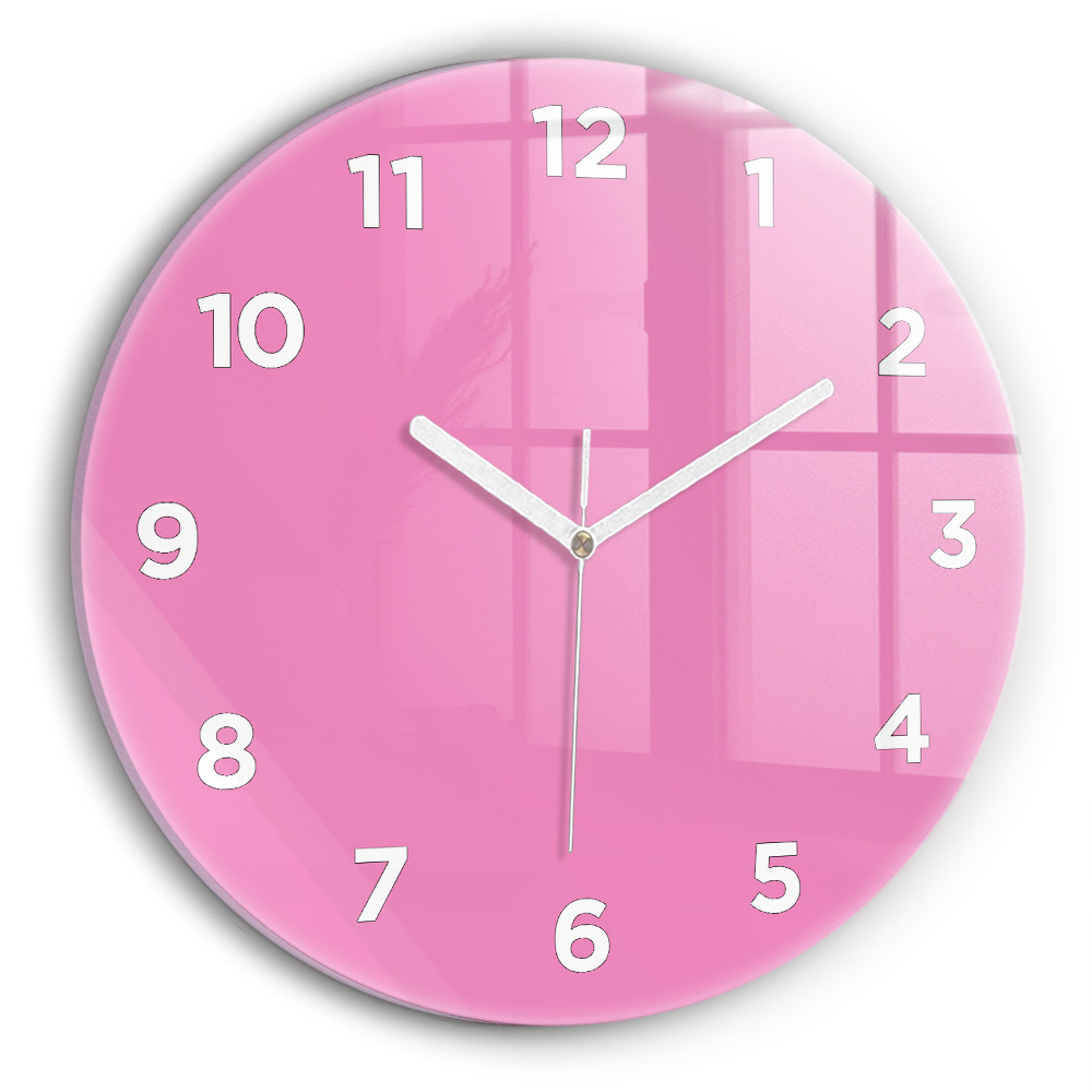 Horloge ronde en verre Rose
